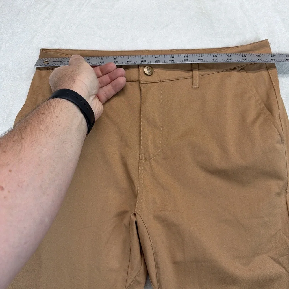 Barbell Apparel Mens Chino Pants 32 Brown Athletic Fit Stretch Performance